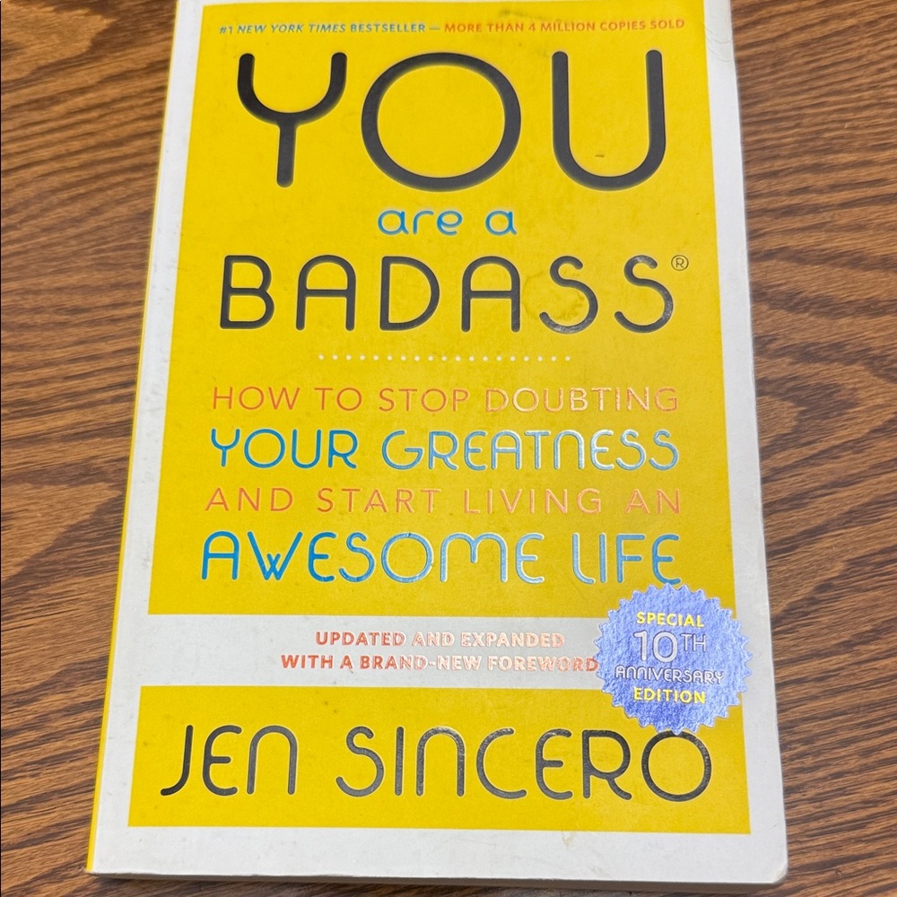 Yellow 'You Are a Badass' Book by Jen Sincero